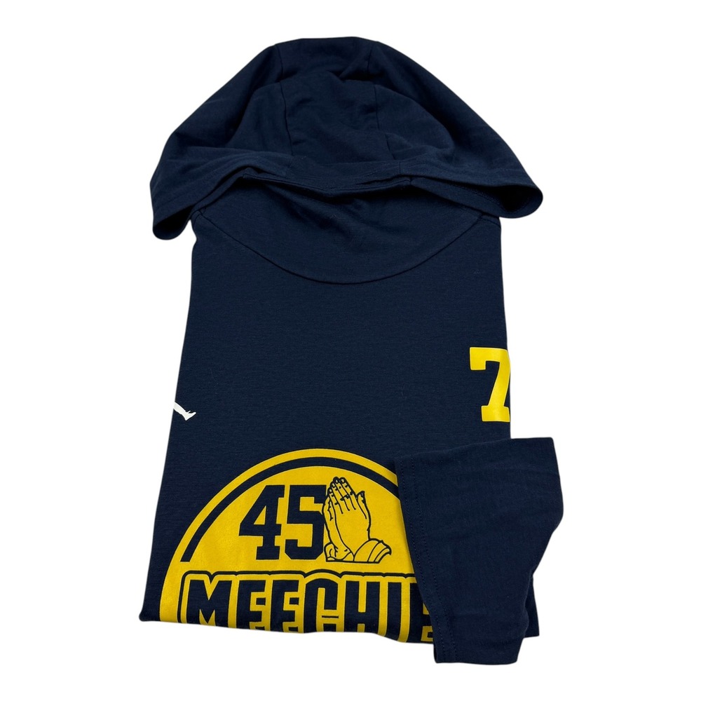 Jordan Mens Michigan Meechie 45 Hoodie Blue Long Sleeve XXL Graphic Pullover